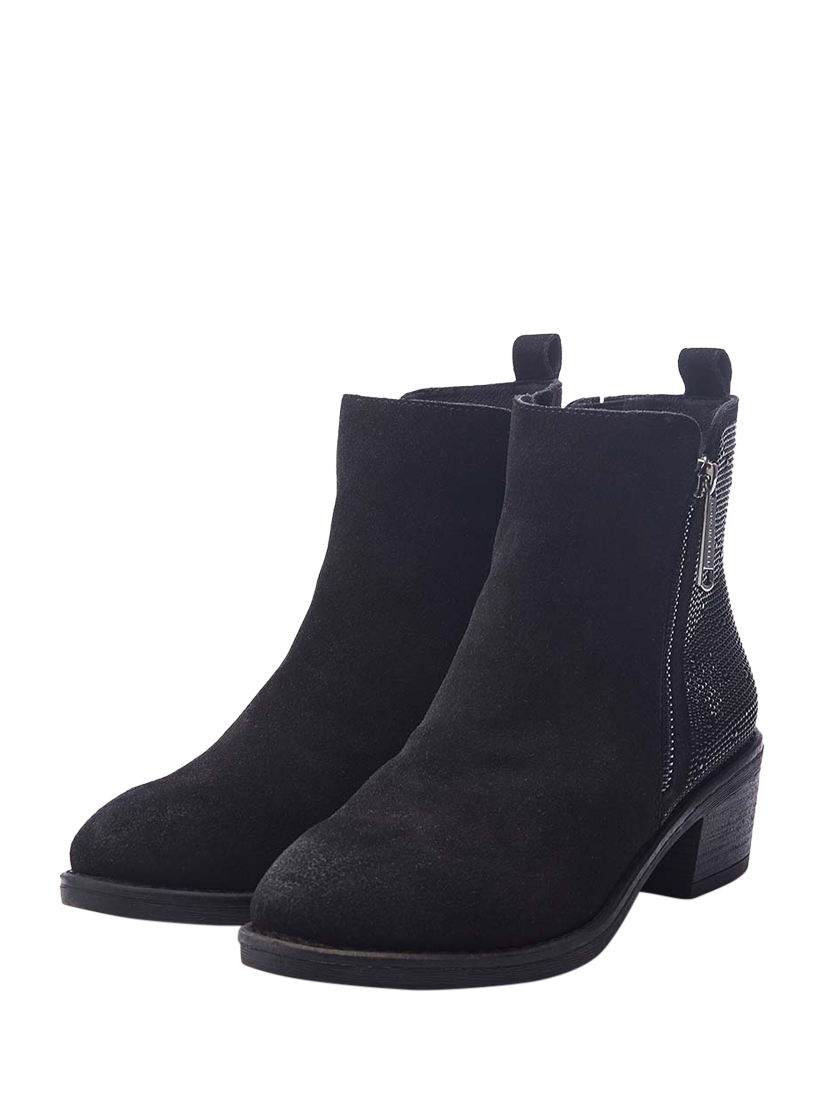 Moda in Pelle Oriane Suede Embellished Ankle Boots, Black