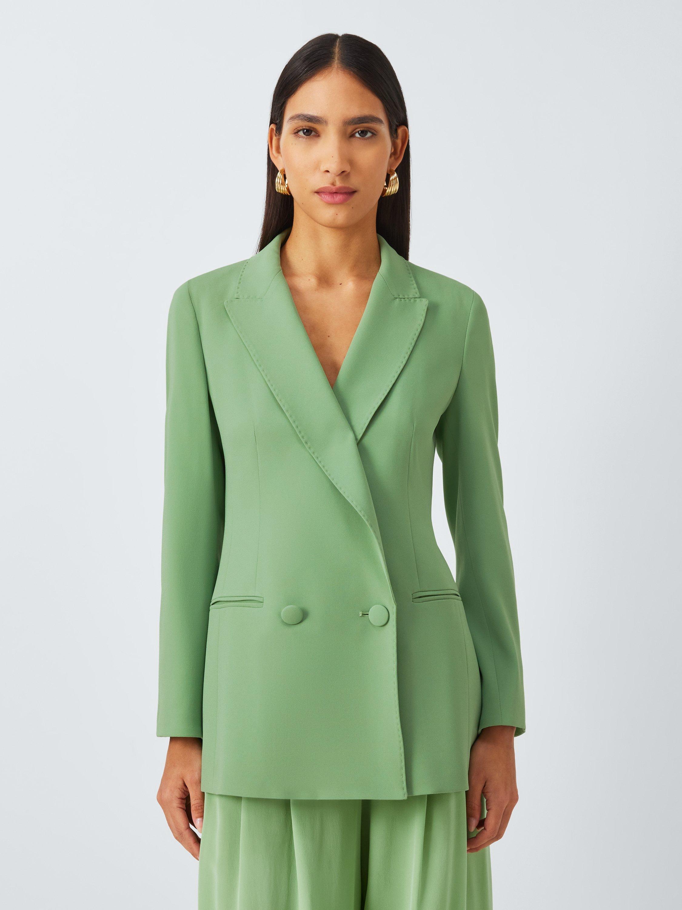 Product image 1 of 6, which shows Marella Azulene Double Breasted Blazer, Green, 8