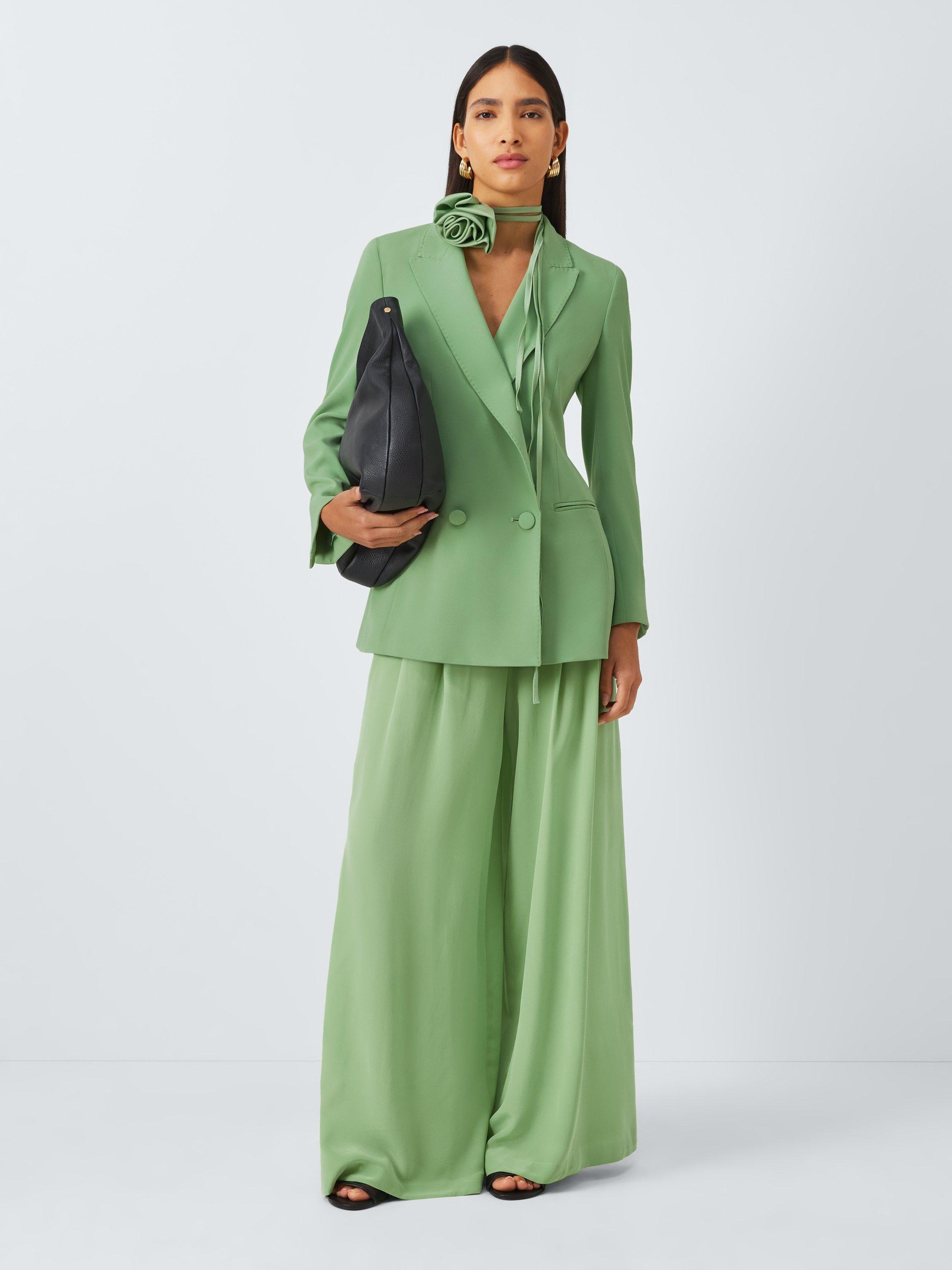 Product image 3 of 6, which shows Marella Azulene Double Breasted Blazer, Green, 8