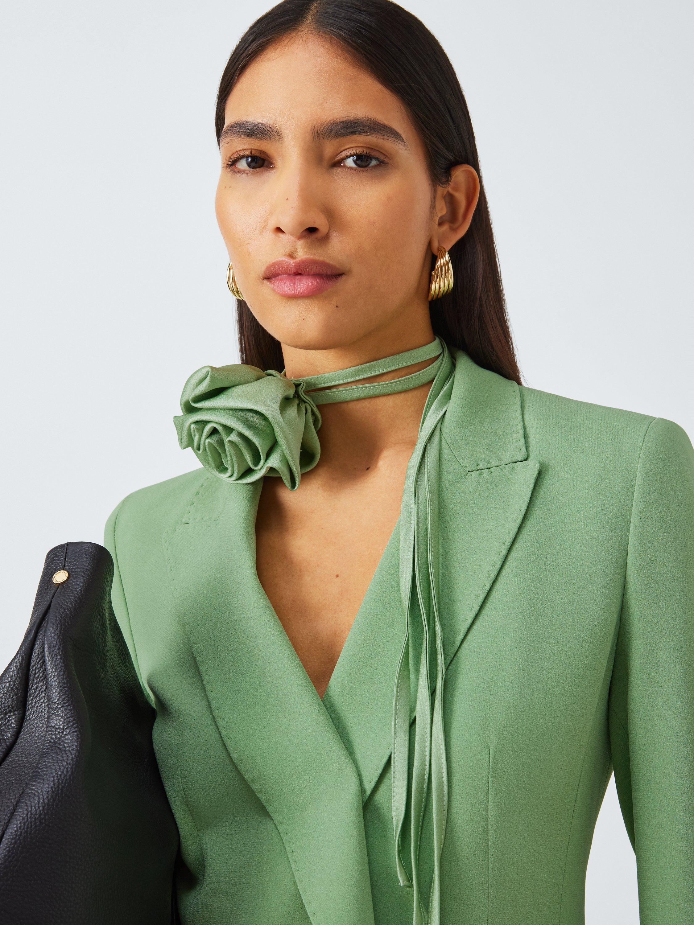 Product image 5 of 6, which shows Marella Azulene Double Breasted Blazer, Green, 8