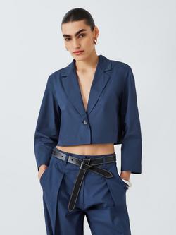 Marella Zolla Cropped Blazer, Navy, Navy