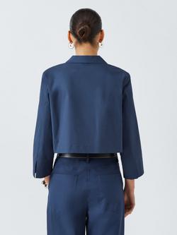 Marella Zolla Cropped Blazer, Navy - view 2, Navy