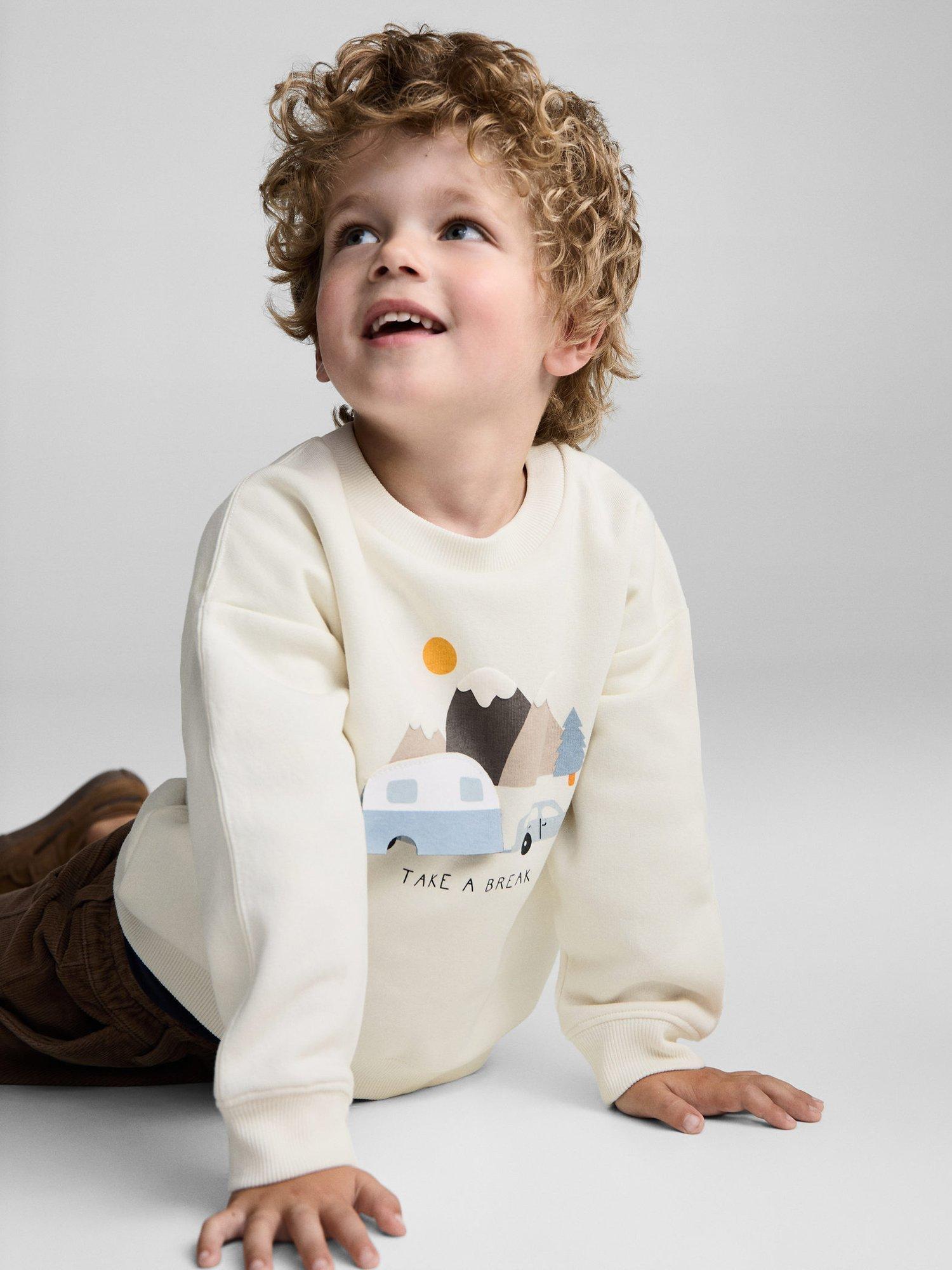 Mango Kids' Break Sweatshirt, Cream/Multi