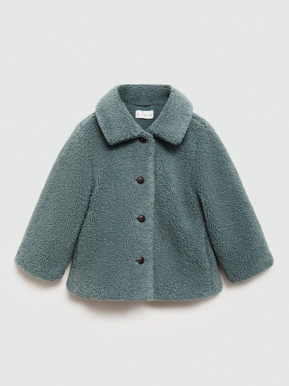 Mango Kids' Teddy Coat, Green