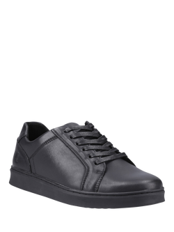 Hush Puppies Madden Leather Trainers - view 2, Black