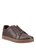Hush Puppies Madden Leather Trainers, Coffee