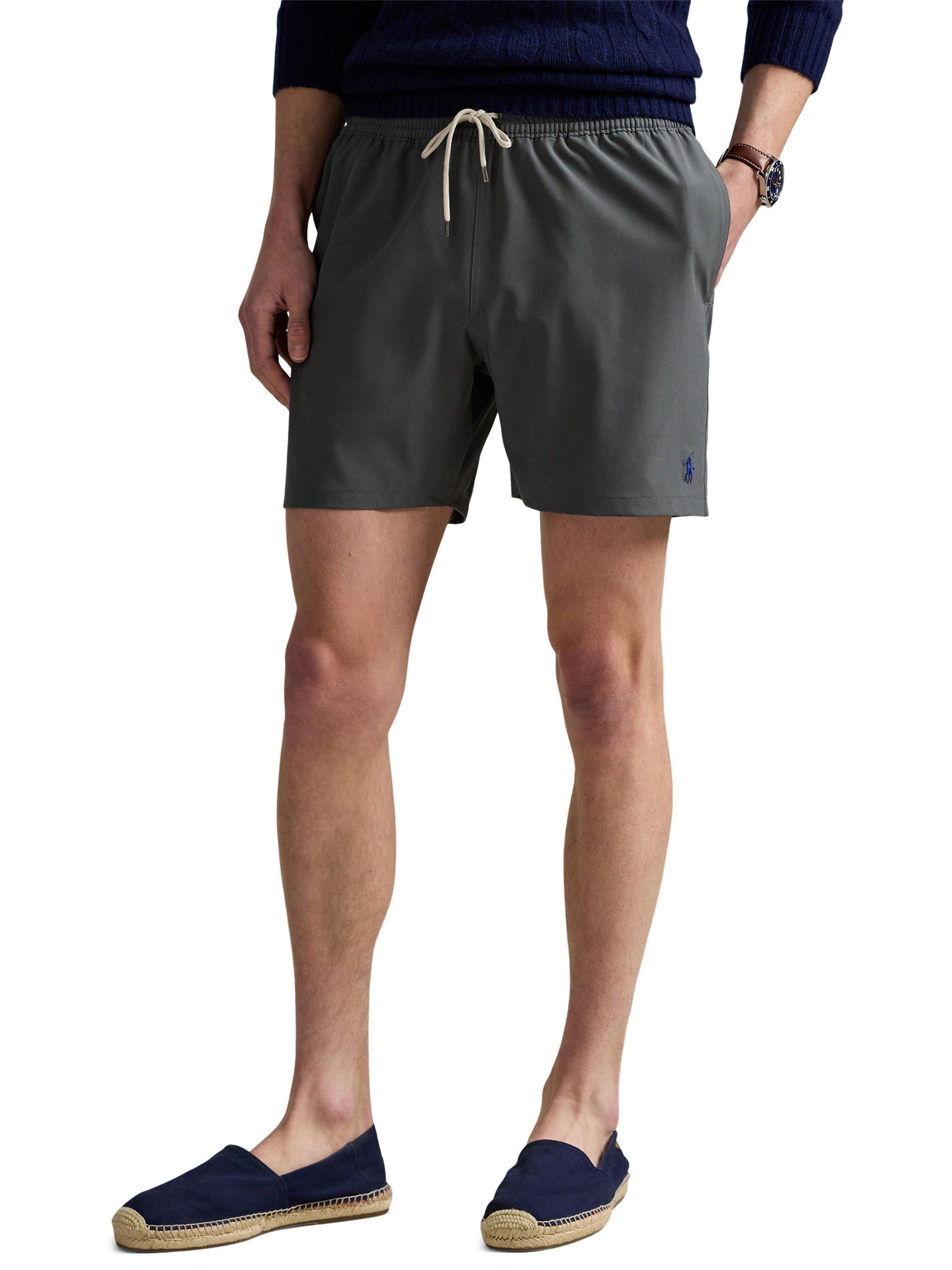 Product image 1 of 4, which shows Polo Ralph Lauren Traveller Swimming Trunks, Grey Cast, S