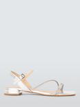 John Lewis Lisbeth Leather Asymmetric Hot Fix Gem Stone Dressy Sandals, Silver