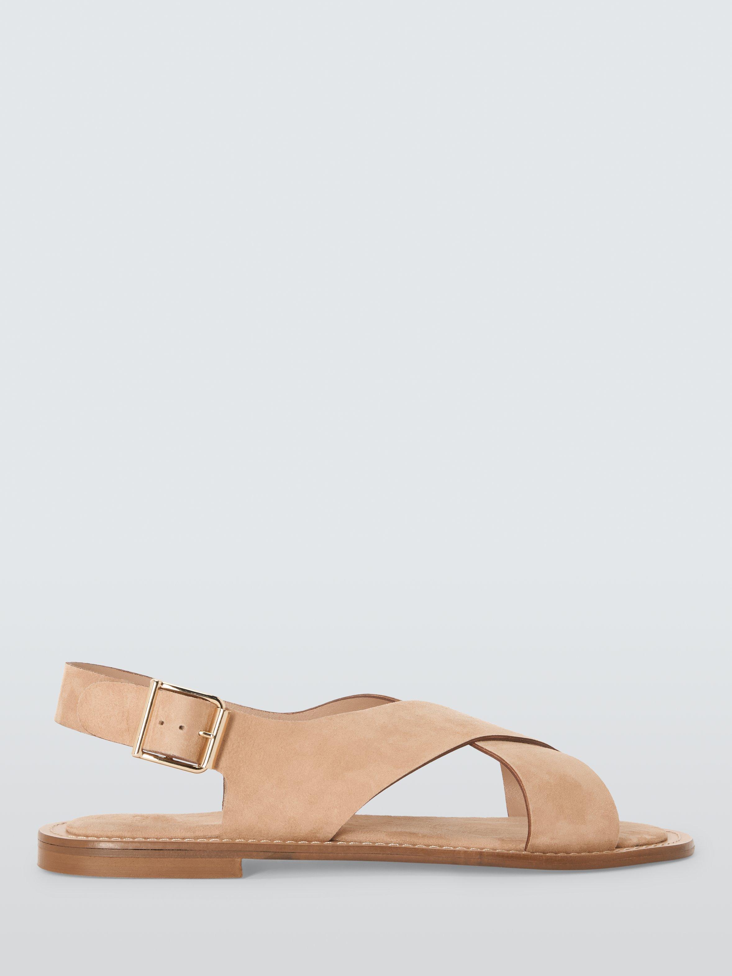 AND/OR Larkswood Suede Cross Strap Footbed Sandals, Beige