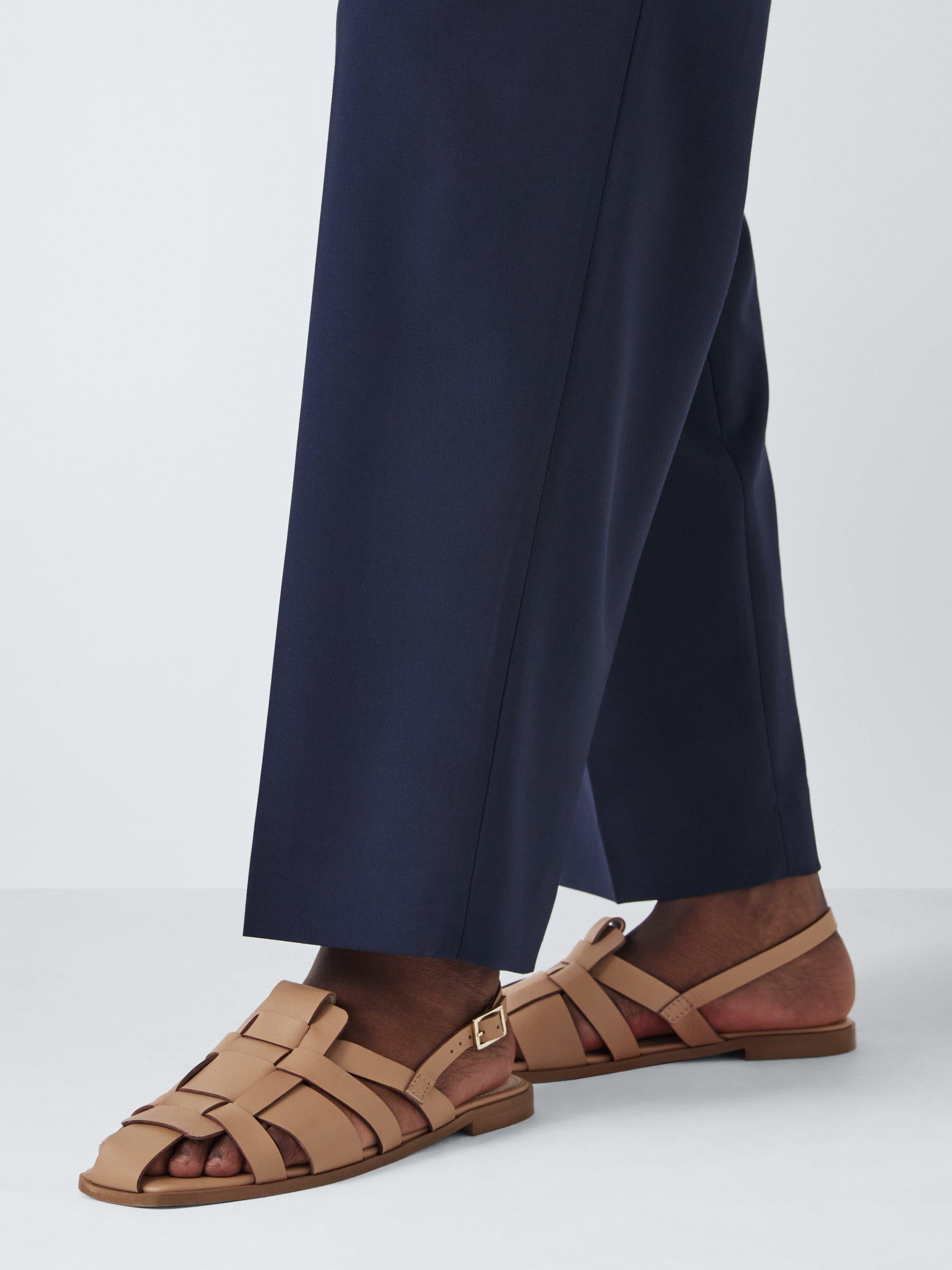 Product image 2 of 6, which shows John Lewis Lampton Leather Fisherman Slingback Sandals, Beige, 3