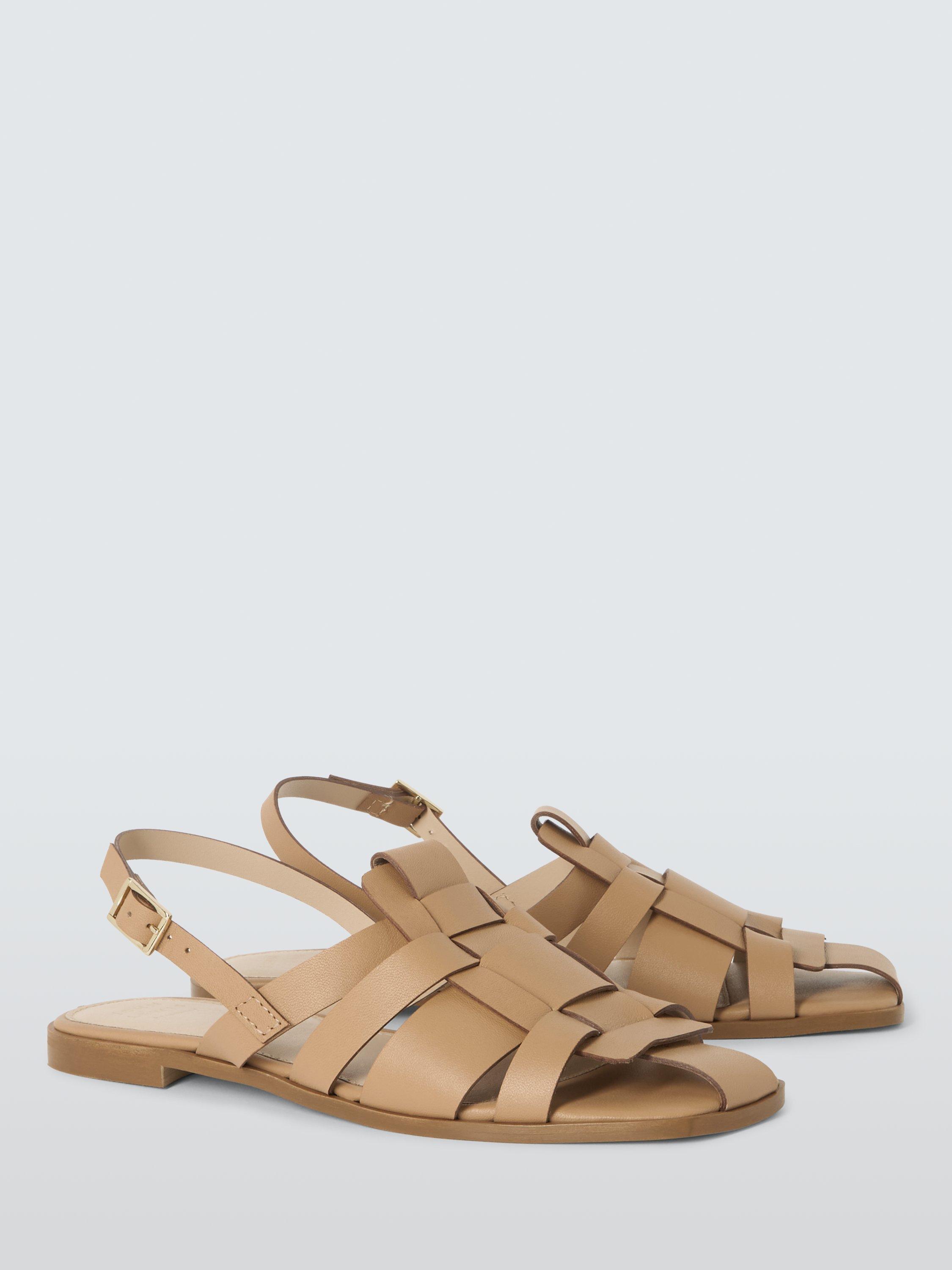 Product image 3 of 6, which shows John Lewis Lampton Leather Fisherman Slingback Sandals, Beige, 3