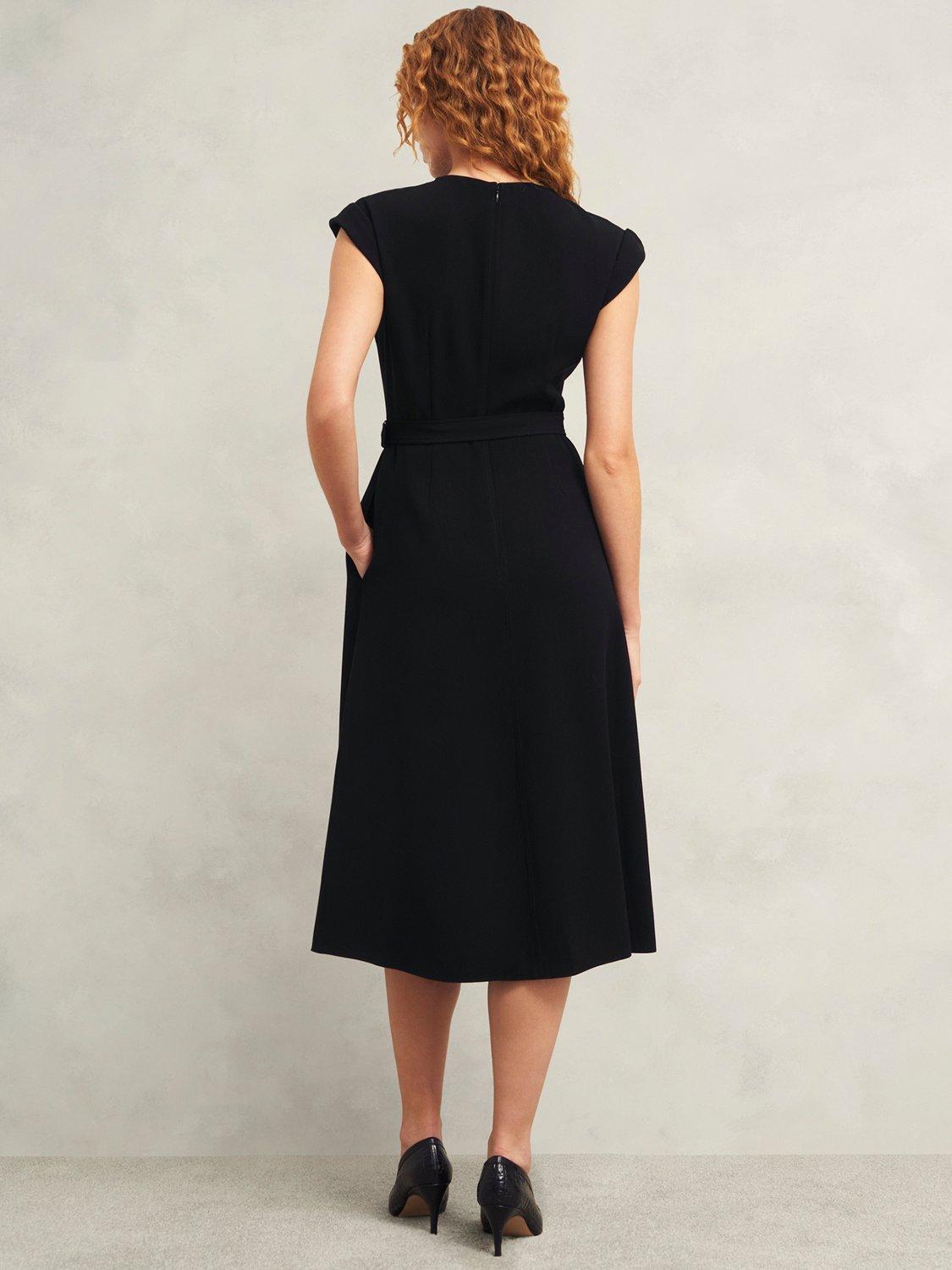 Product image 2 of 8, which shows Hobbs Meera Belted Dress, Black, 14