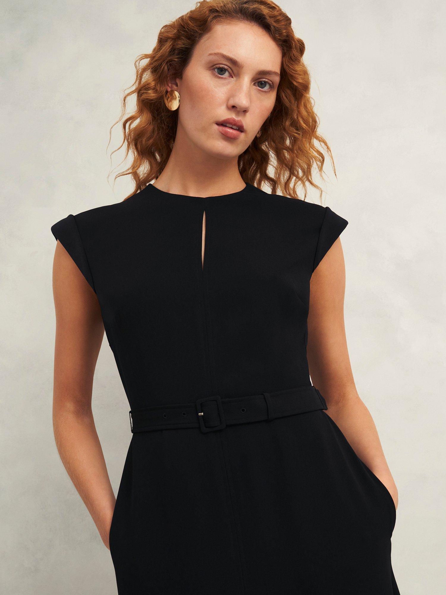Product image 8 of 8, which shows Hobbs Meera Belted Dress, Black, 14