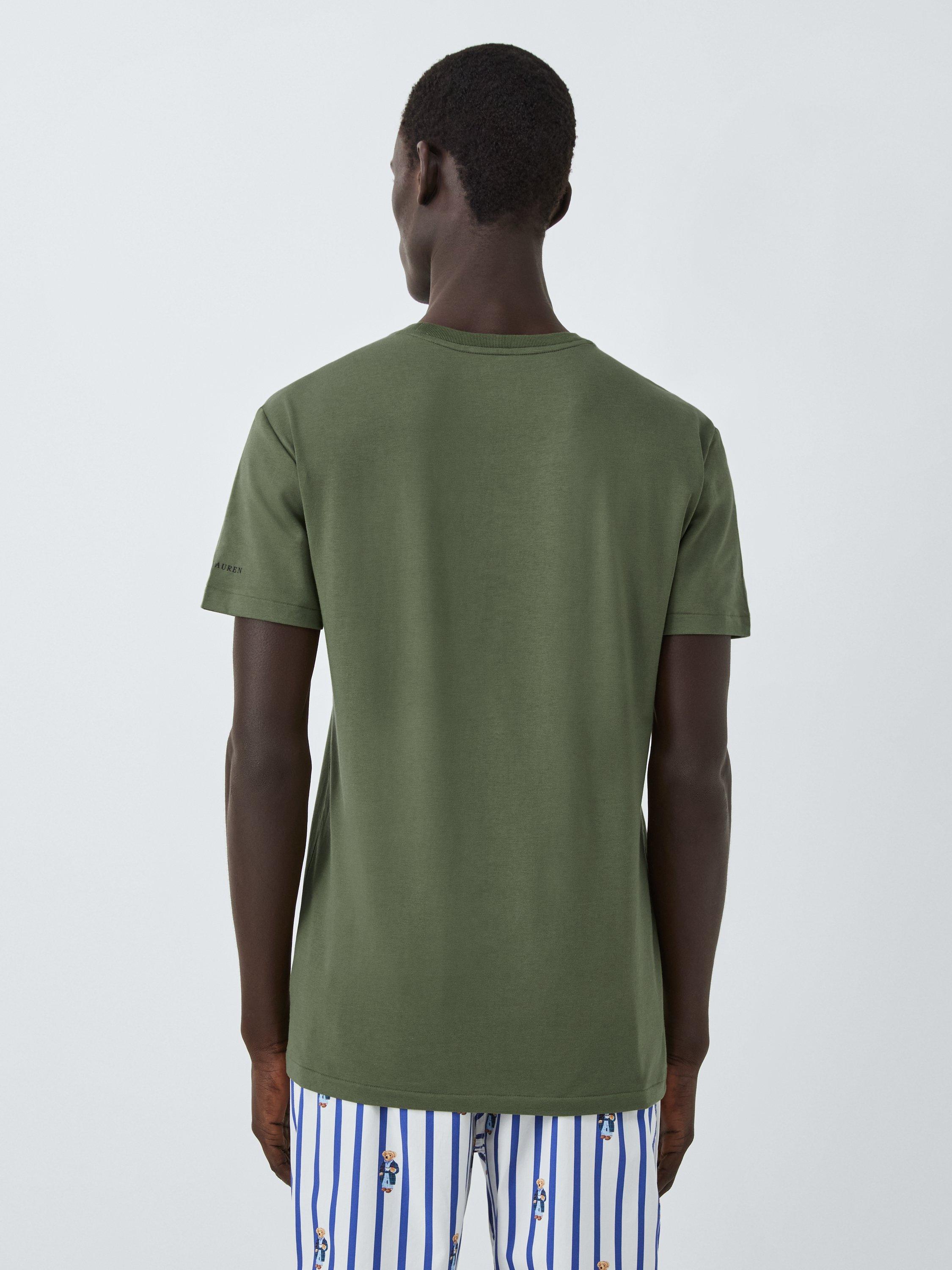 Product image 3 of 6, which shows Ralph Lauren Premium Modal Blend Crew Neck T-Shirt, Pack of 3, Olv Blue Oat, S