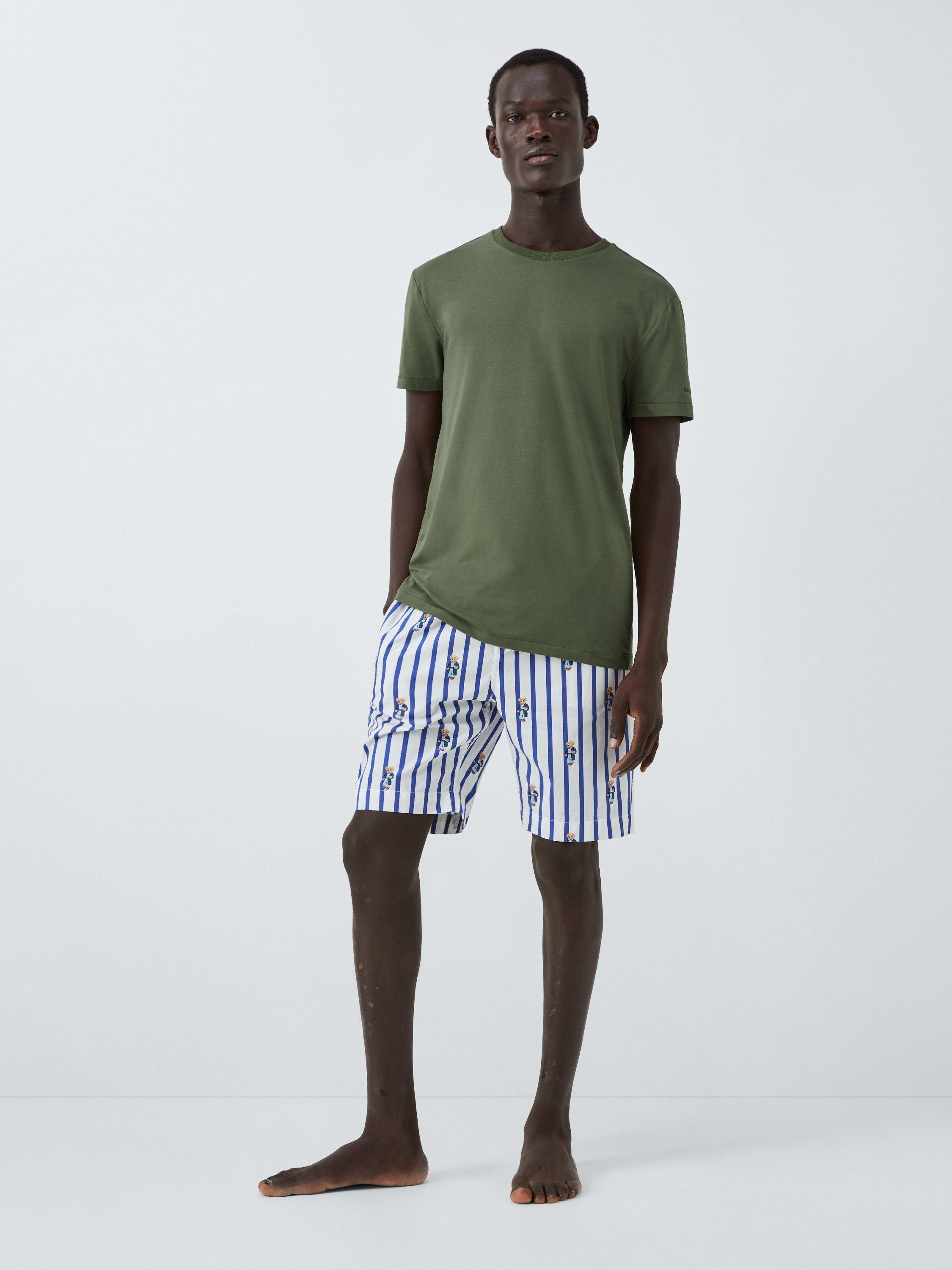 Product image 4 of 6, which shows Ralph Lauren Premium Modal Blend Crew Neck T-Shirt, Pack of 3, Olv Blue Oat, S