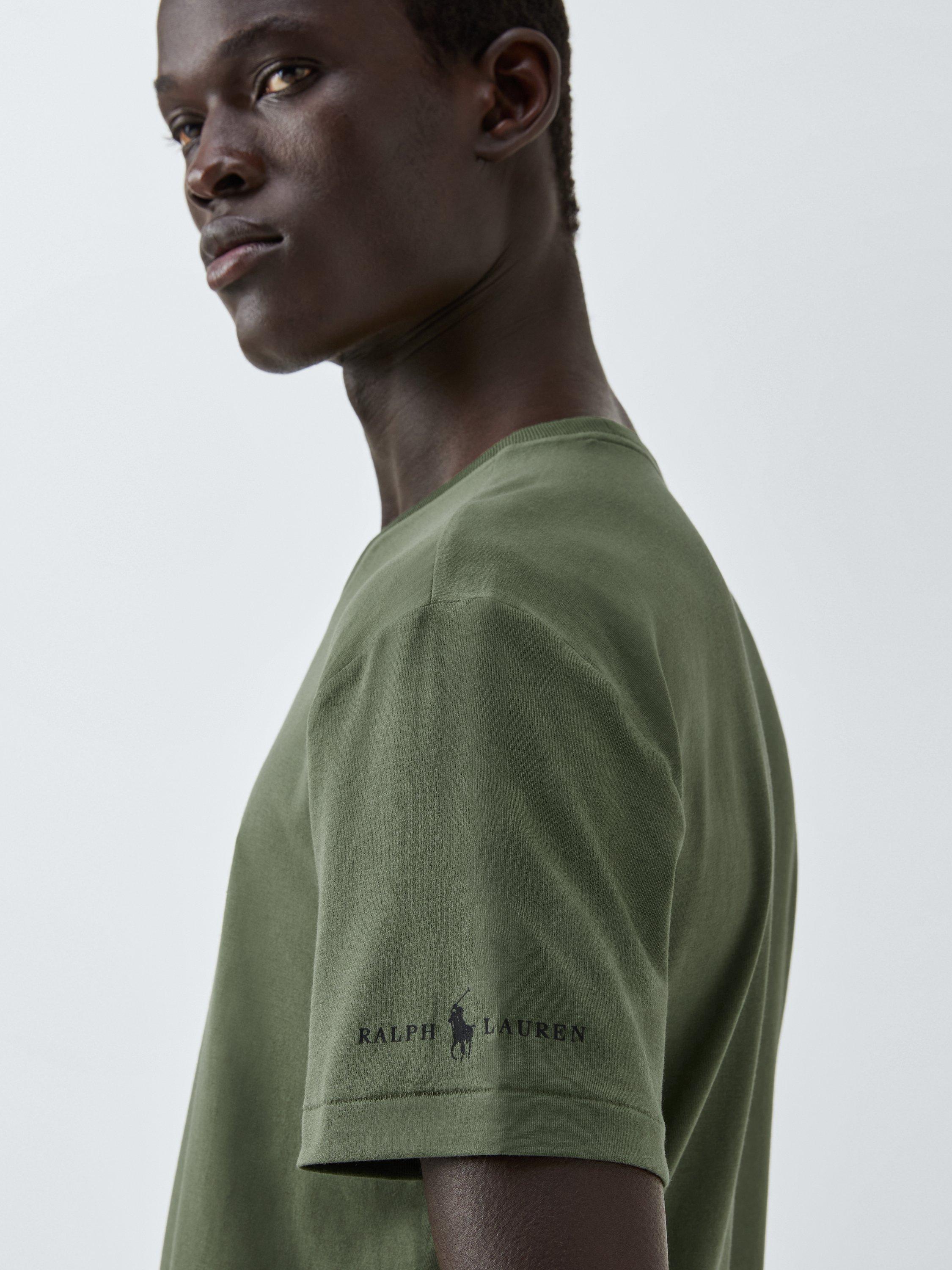 Product image 6 of 6, which shows Ralph Lauren Premium Modal Blend Crew Neck T-Shirt, Pack of 3, Olv Blue Oat, S