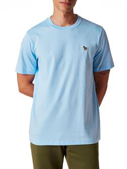 PS Paul Smith Organic Cotton Regular Fit Short Zebra T-Shirt, Blue, Blue