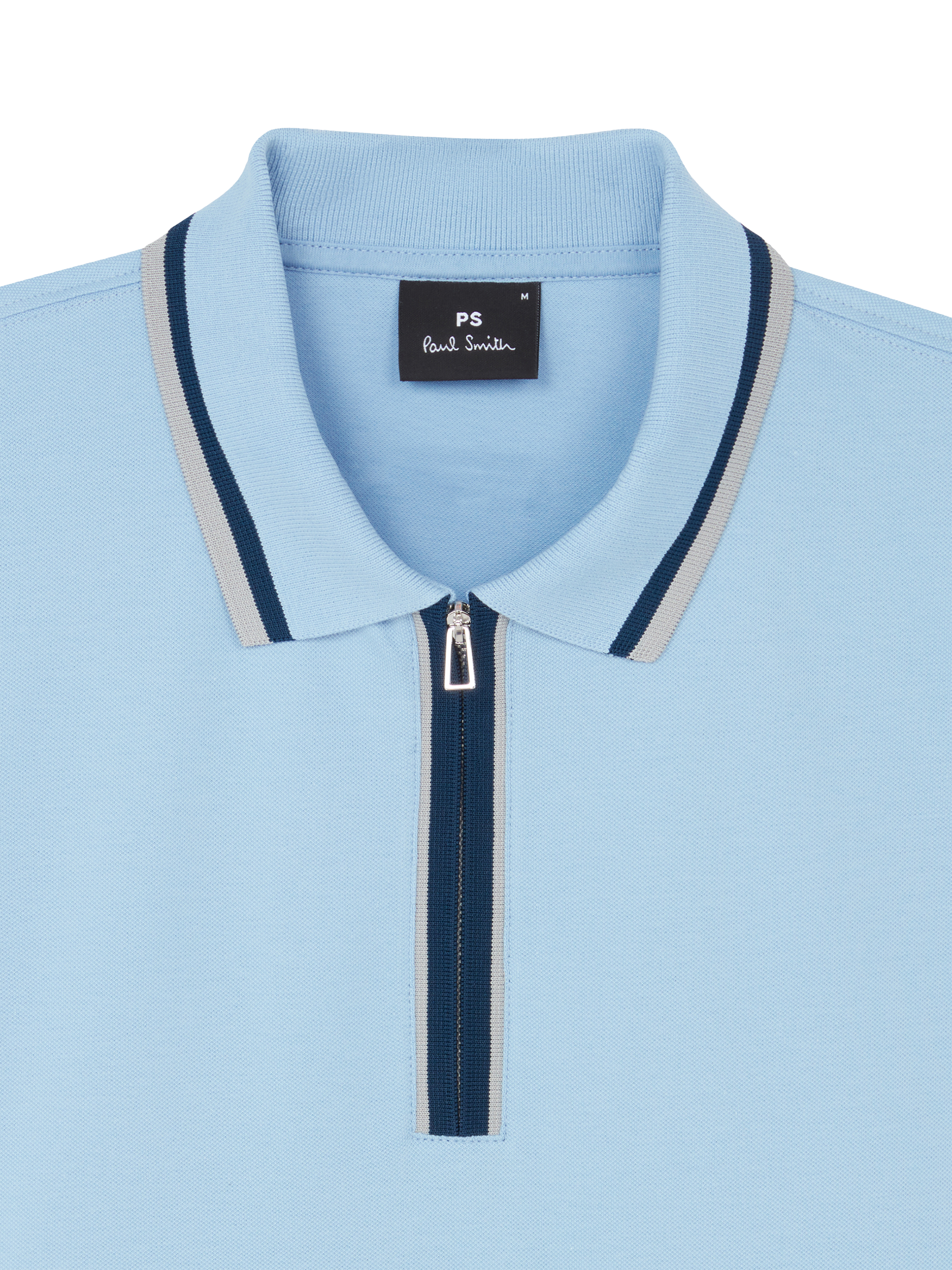 Product image 2 of 2, which shows Paul Smith Half Zip Polo Shirt, Blue, S