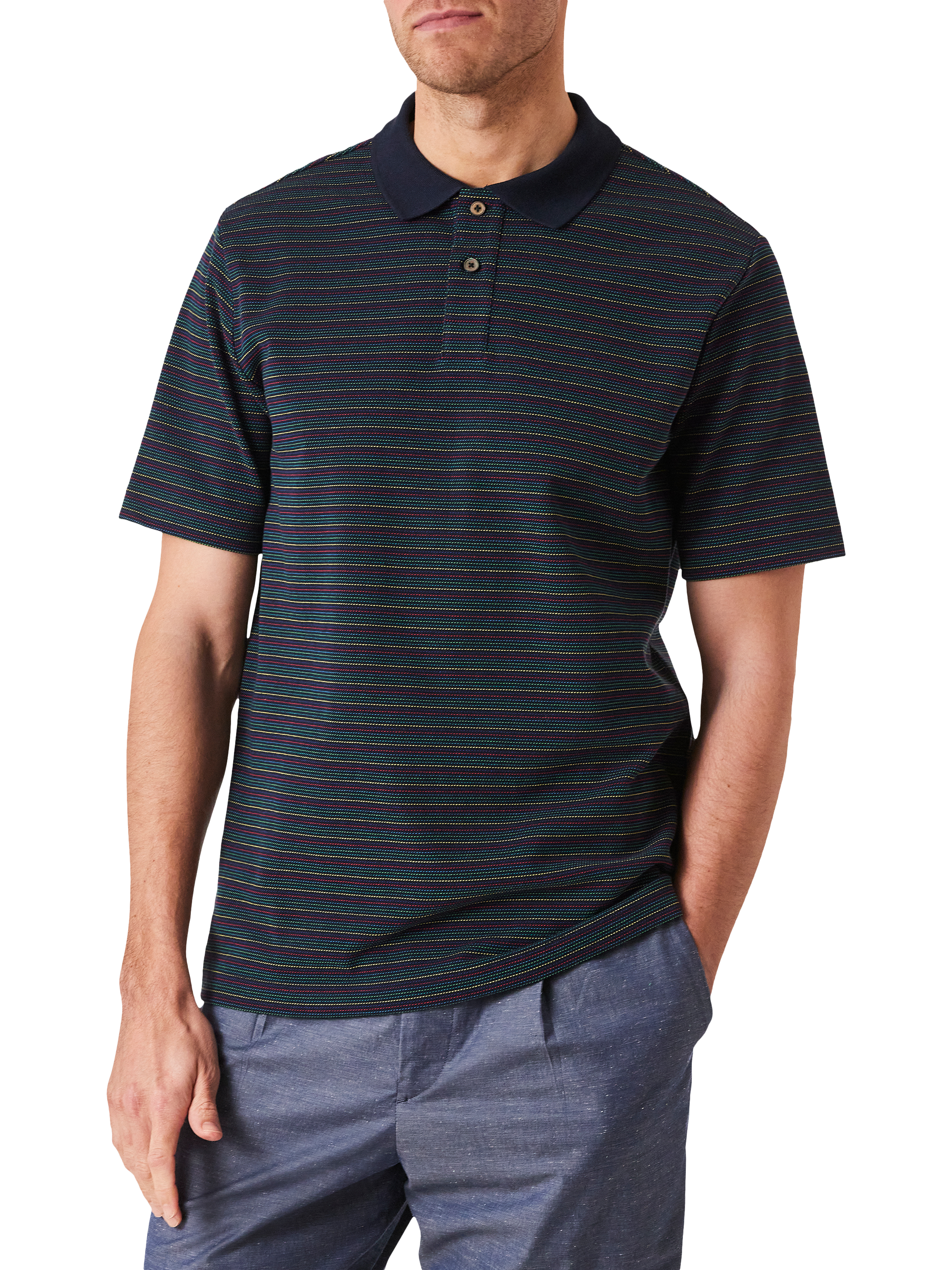 PS Paul Smith Cotton Regular Fit Short Sleeve Polo Shirt, Blue