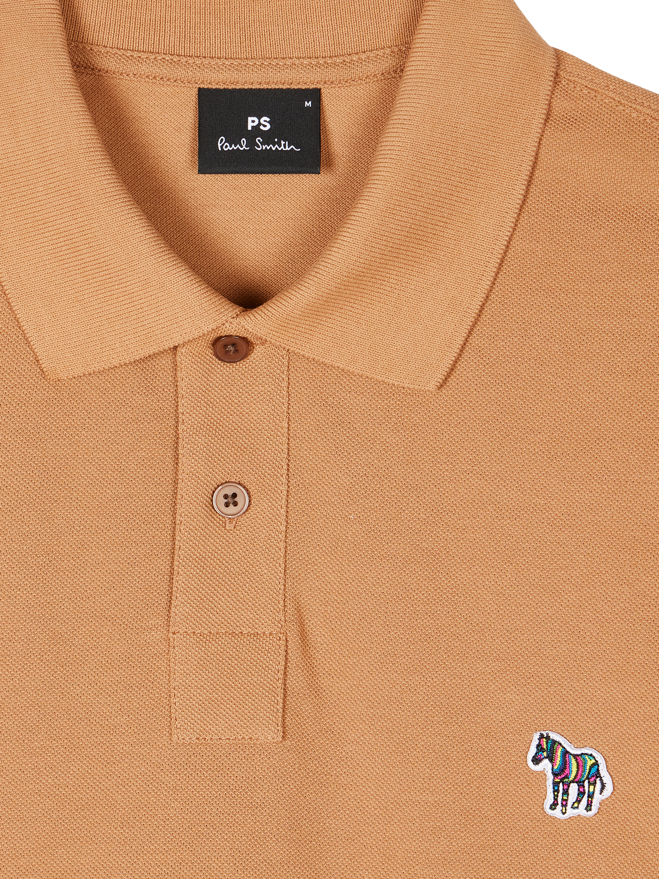 Product image 2 of 2, which shows PS Paul Smith Organic Cotton Regular Fit Short Sleeve Polo Shirt, Brown, S