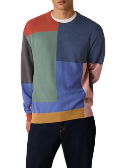 PS Paul Smith Crew Neck Patchwork Sweater, Multicolour, Multicolour