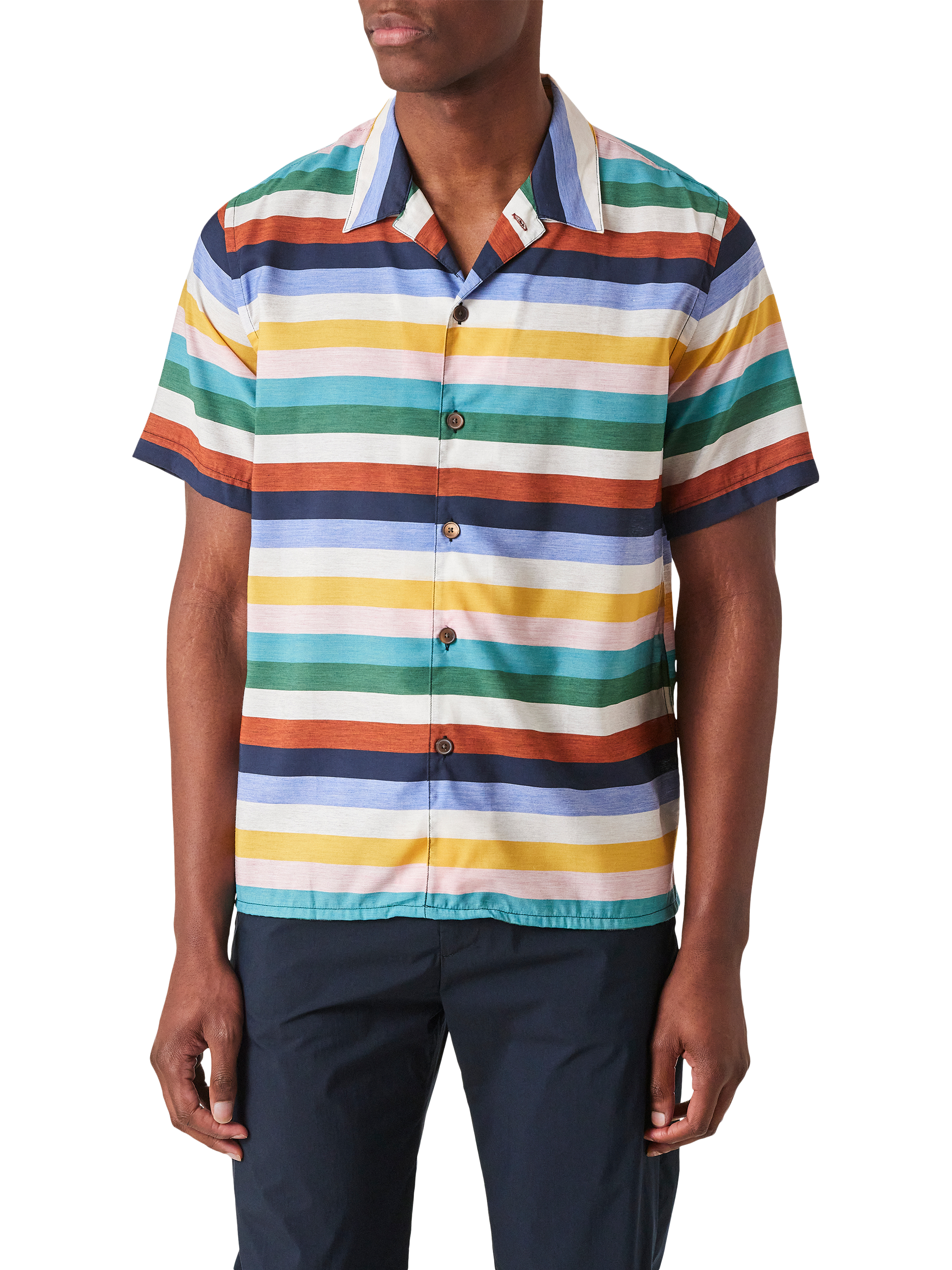 Paul Smith Stripe Casual Short Sleeve Shirt, Multicolour