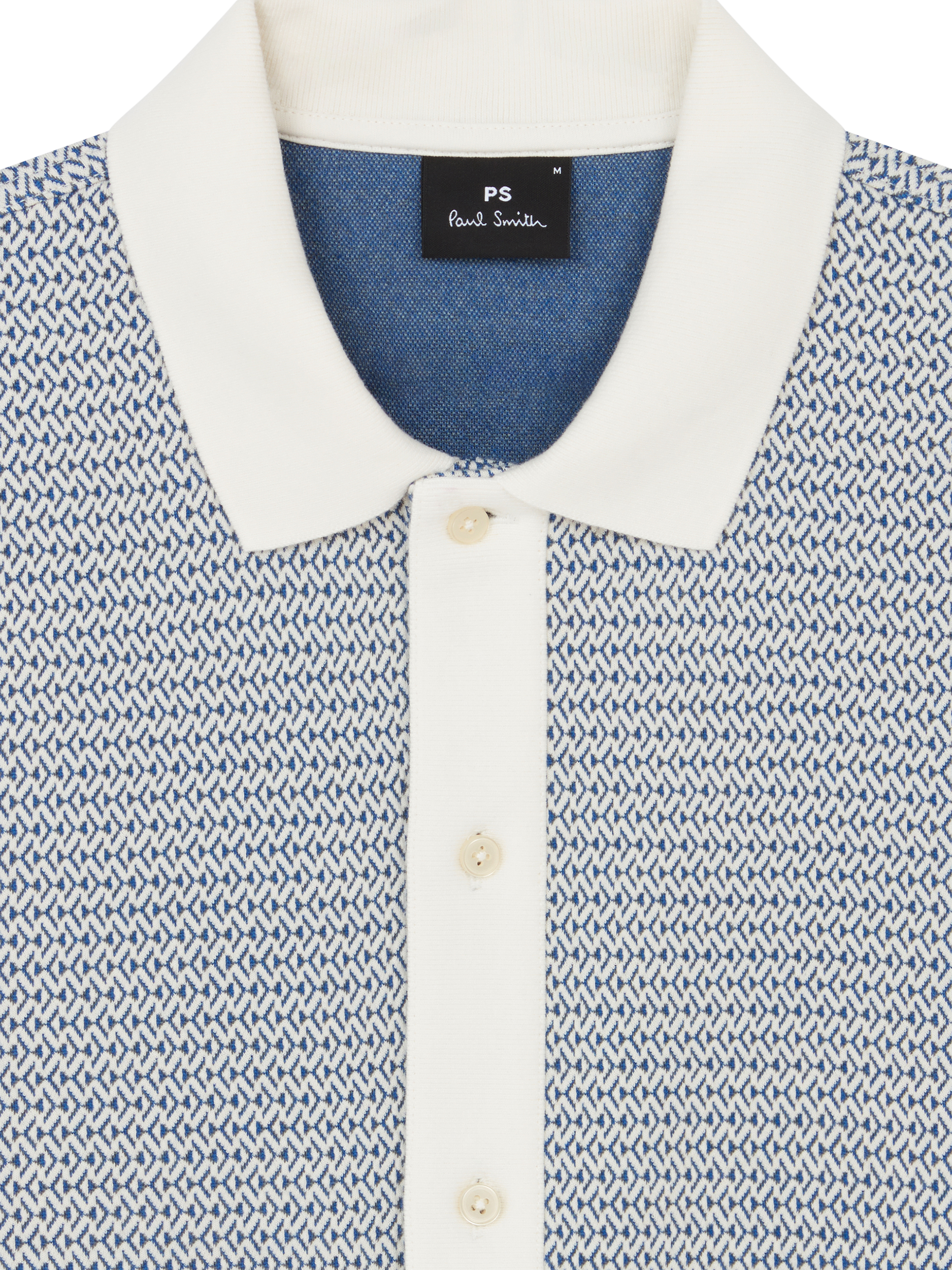Product image 2 of 2, which shows PS Paul Smith Cotton Blend Regular Fit Short Sleeve Polo Shirt, Blue/White, S