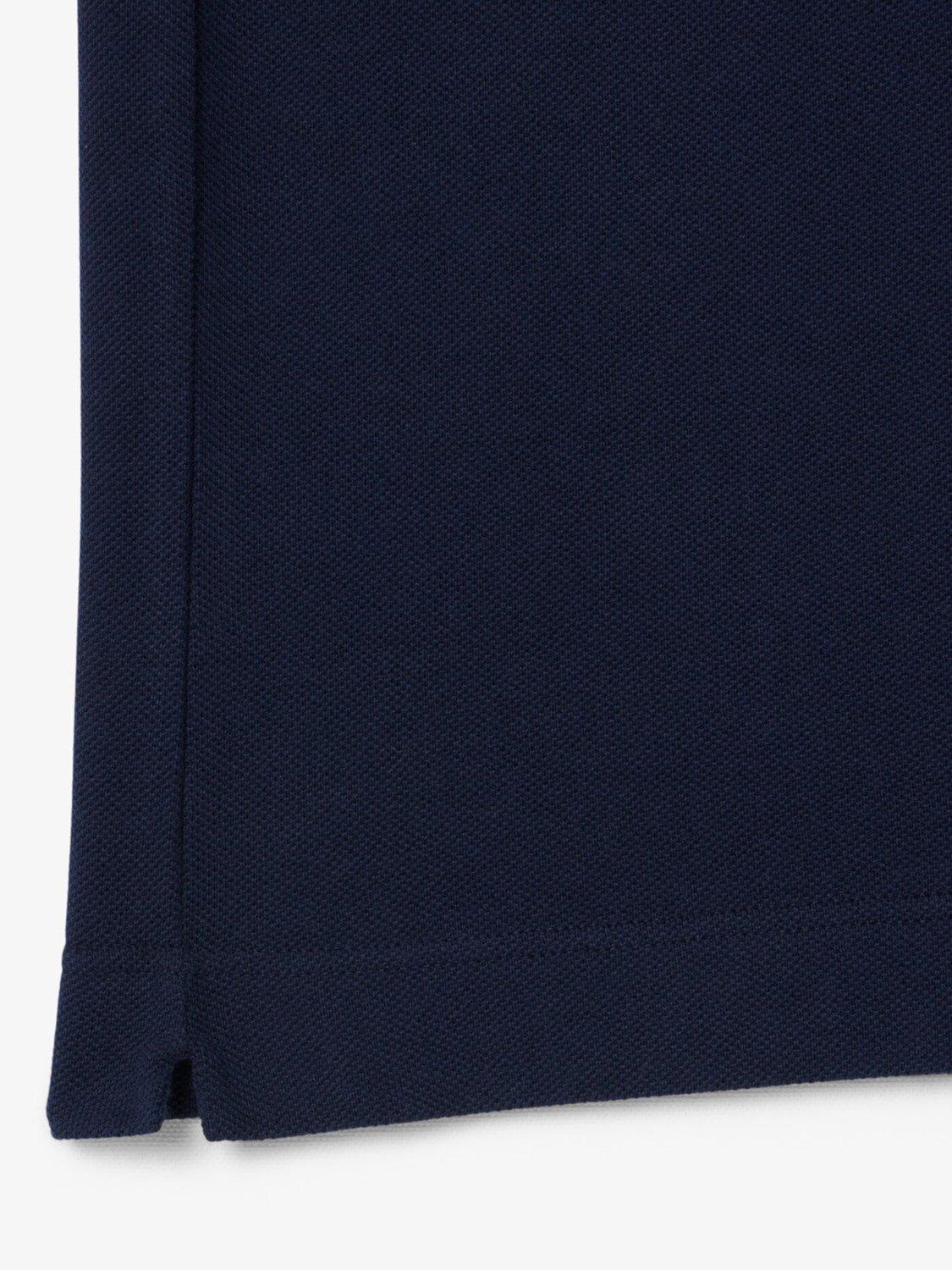 Product image 7 of 7, which shows Lacoste Cotton Regular Fit Core Essential Polo Shirt, Navy Blue/Overview, S