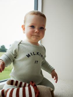 Claude & Co Organic Cotton Milking It Sleepsuit, Pistachio - view 2, Pistachio