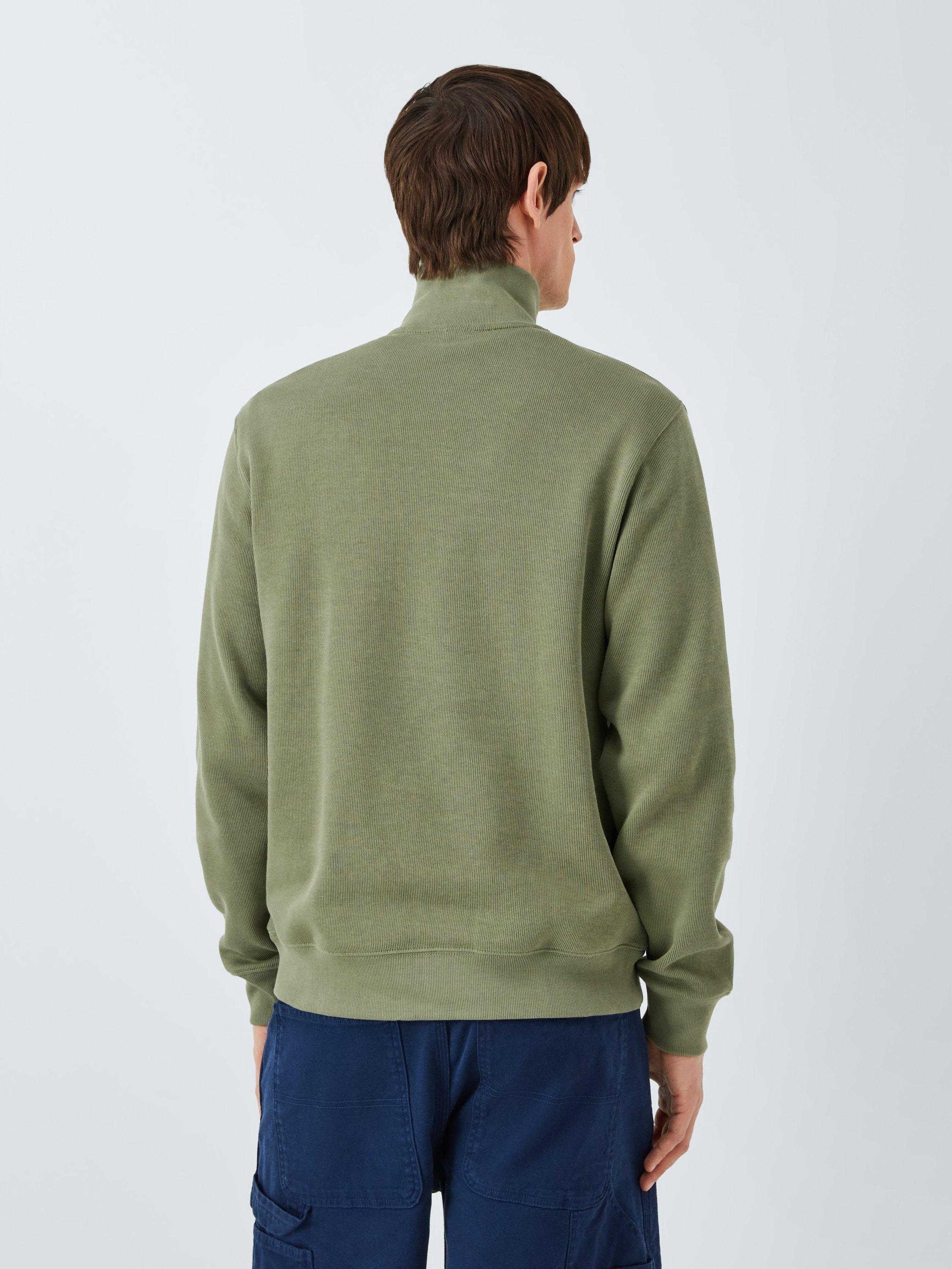 Product image 2 of 6, which shows Lacoste Half Zip Fleece Sweatshirt, Khaki, S