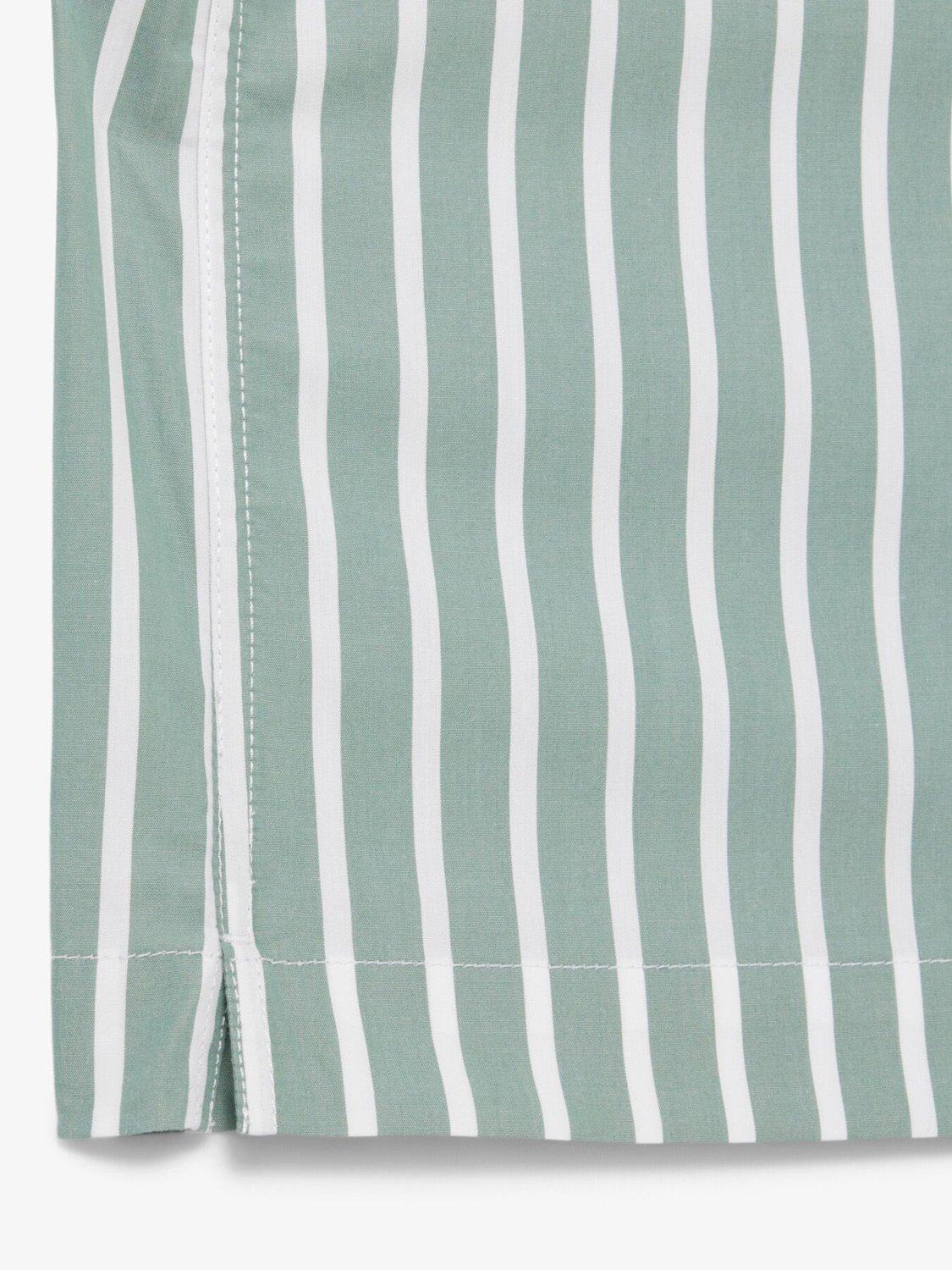 Product image 3 of 4, which shows Lacoste Core Essential Woven Cotton Stripe Short Sleeve Shirt, Spruce/White, XXL
