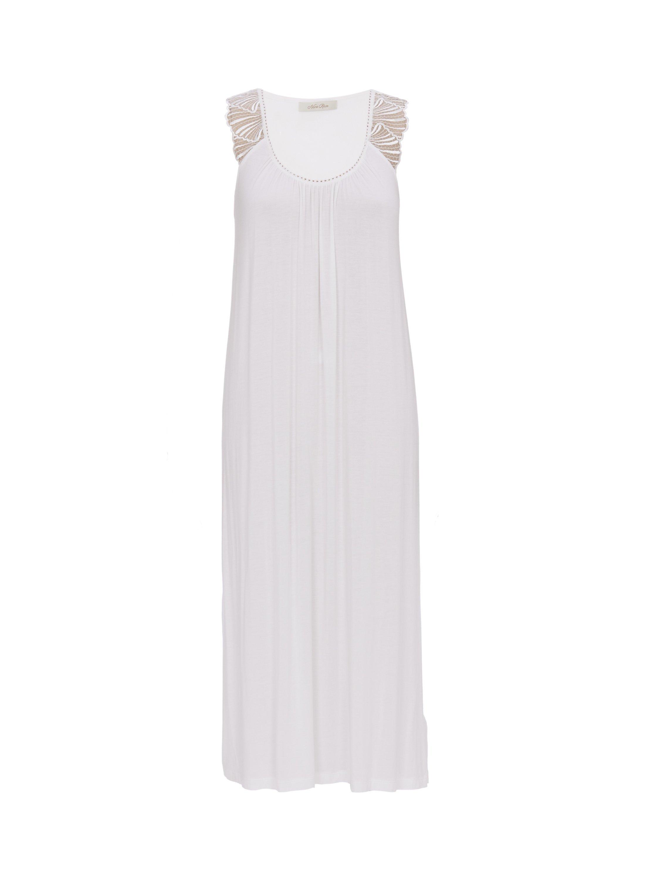 Product image 4 of 4, which shows Nora Rose by Cyberjammies Christina Shell Lace Nightdress, White, 8