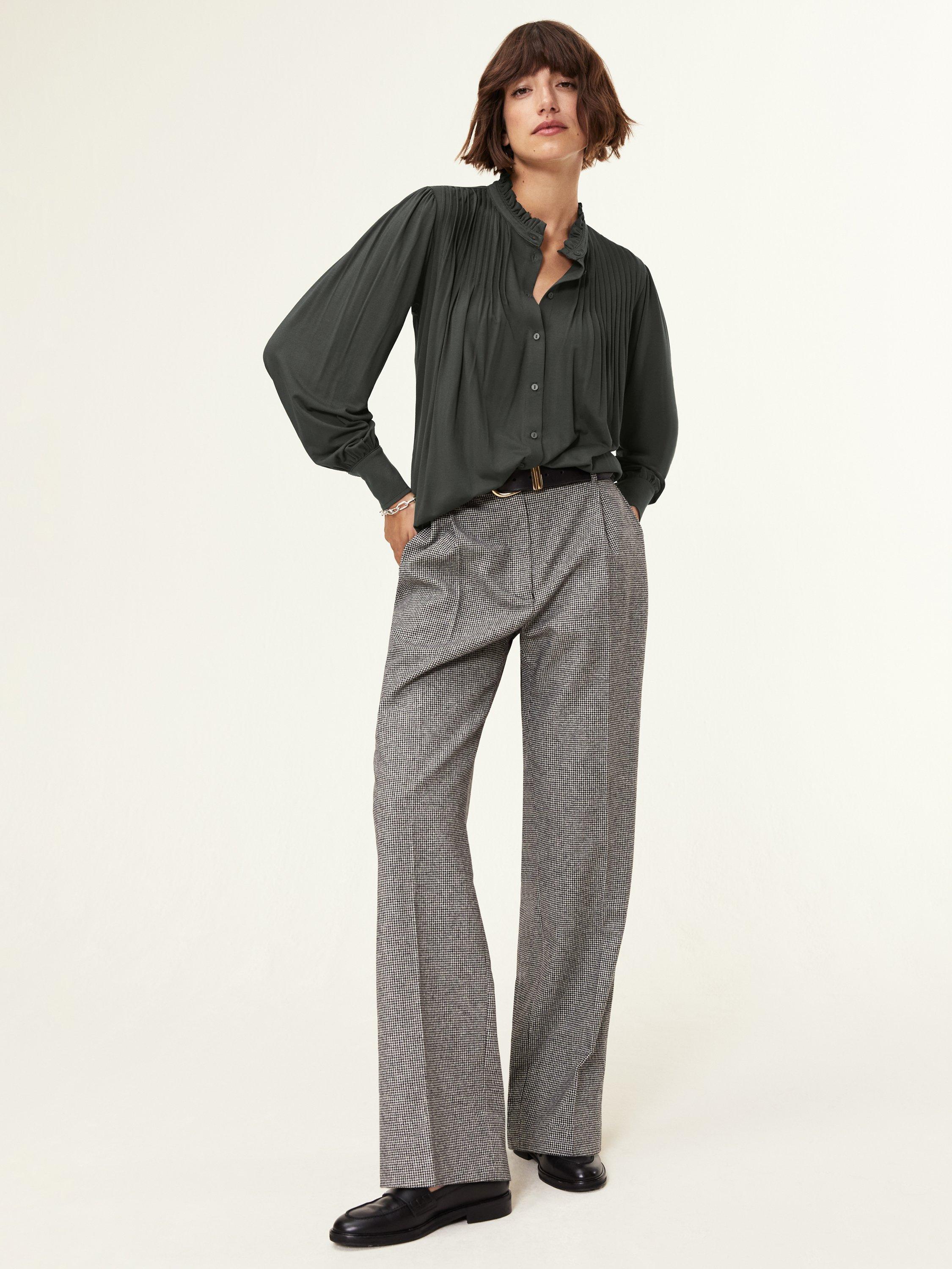 Product image 5 of 5, which shows Baukjen Imken Pintuck Top, Deep Khaki, 10