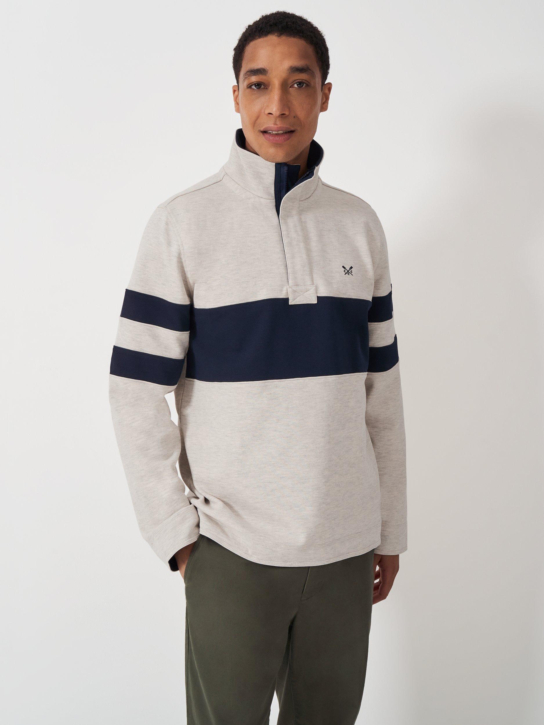 Crew Clothing Colour Block Half Zip Sweatshirt