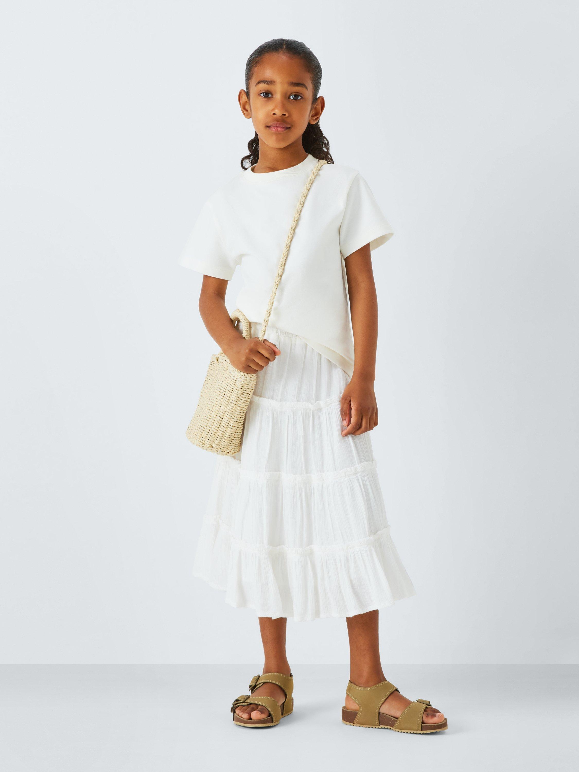 Product image 5 of 7, which shows John Lewis Kids' Plain T-Shirts, Pack of 2, White/Black, 2 years