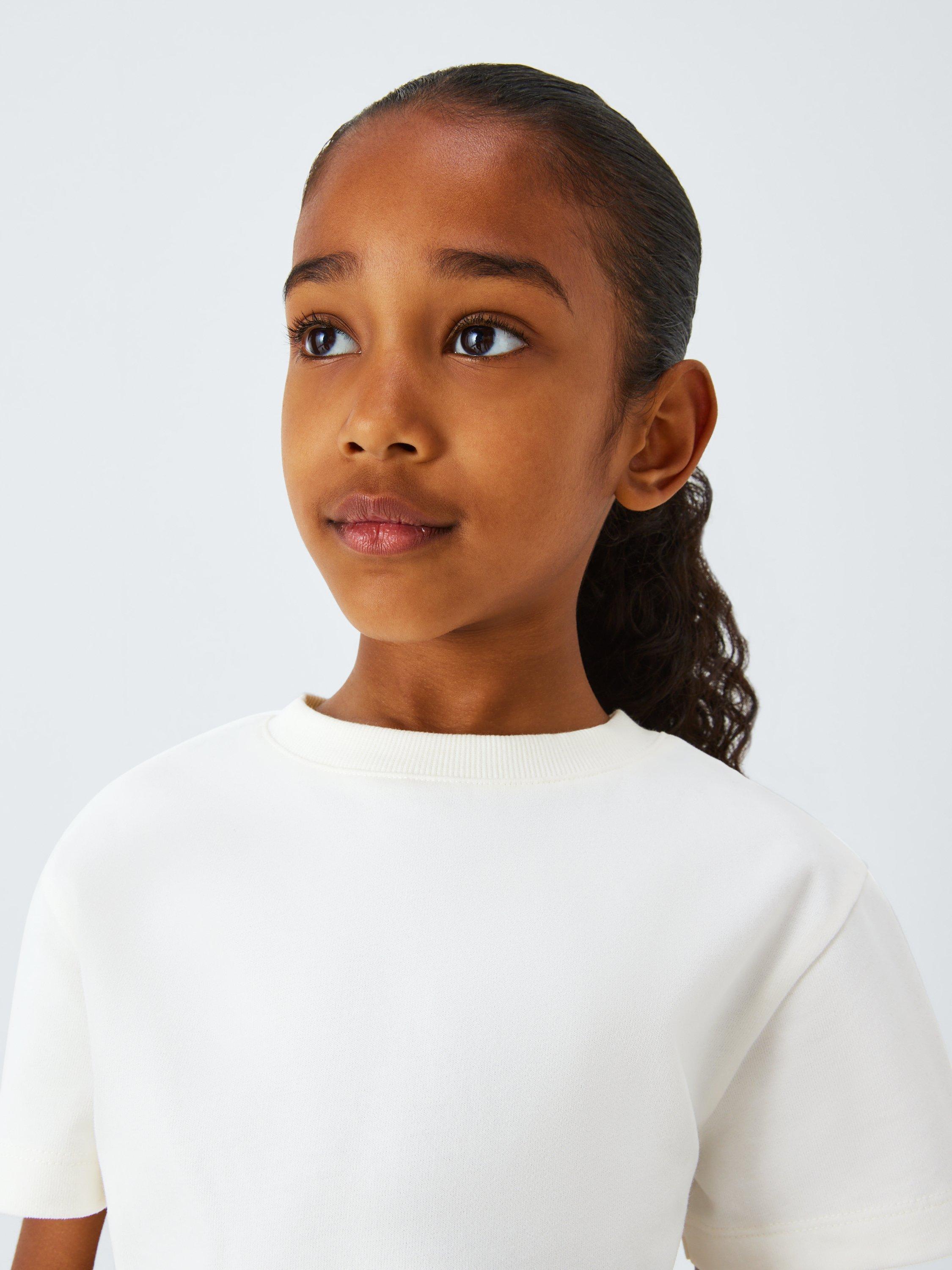 Product image 6 of 7, which shows John Lewis Kids' Plain T-Shirts, Pack of 2, White/Black, 2 years