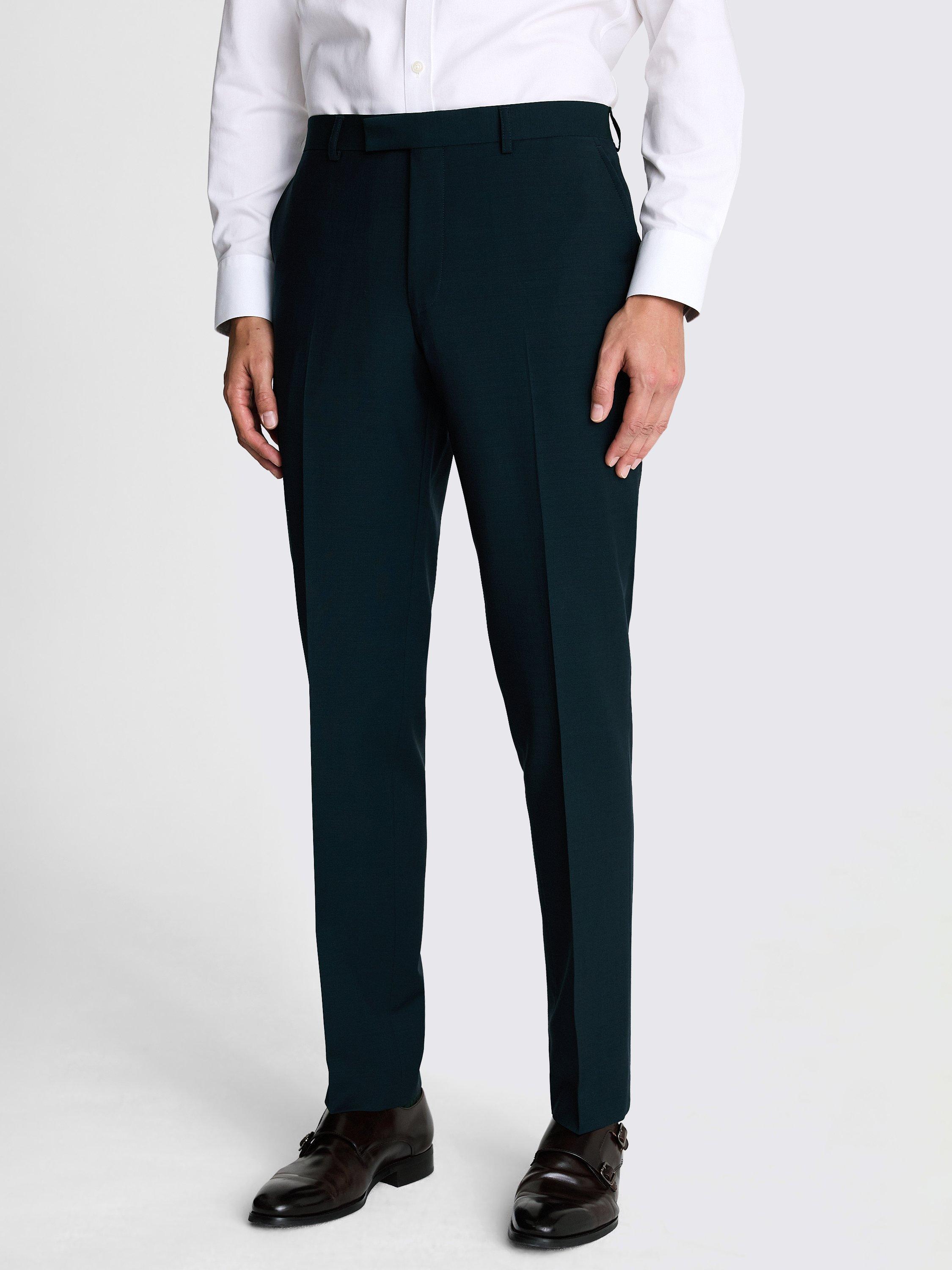 Moss Tailored Fit Wool Blend Suit Trousers, Bottle Green