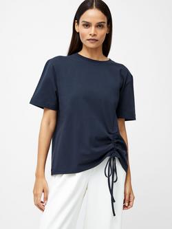 French Connection Rallie Ruched T-Shirt, Navy