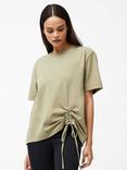 French Connection Rallie Ruched T-Shirt, Cool Olive Green