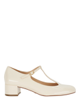 Dune Believable Ecru Block Heel Mary Jane Shoes, Ecru