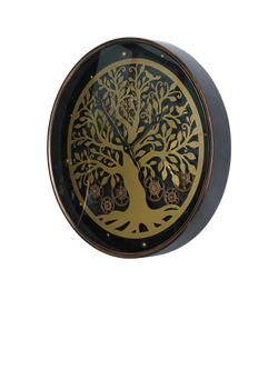 Libra Interiors Viking Tree Moving Dial Wall Clock, Black/Natural - view 2, Black Natural