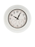 Libra Interiors Outdoor Metal Wall Clock with Temperature & Humidity, 53cm, Antique White