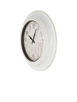 Libra Interiors Outdoor Metal Wall Clock with Temperature & Humidity, 53cm - view 2, Antique White