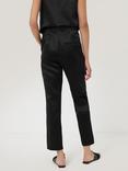 Jigsaw Bonded Satin Trousers, Black
