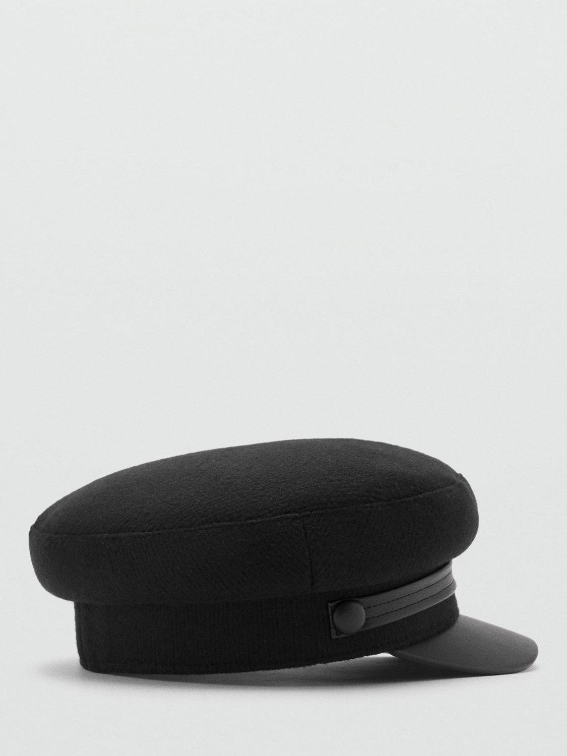 Mango Septiem Baker Boy Hat, Black