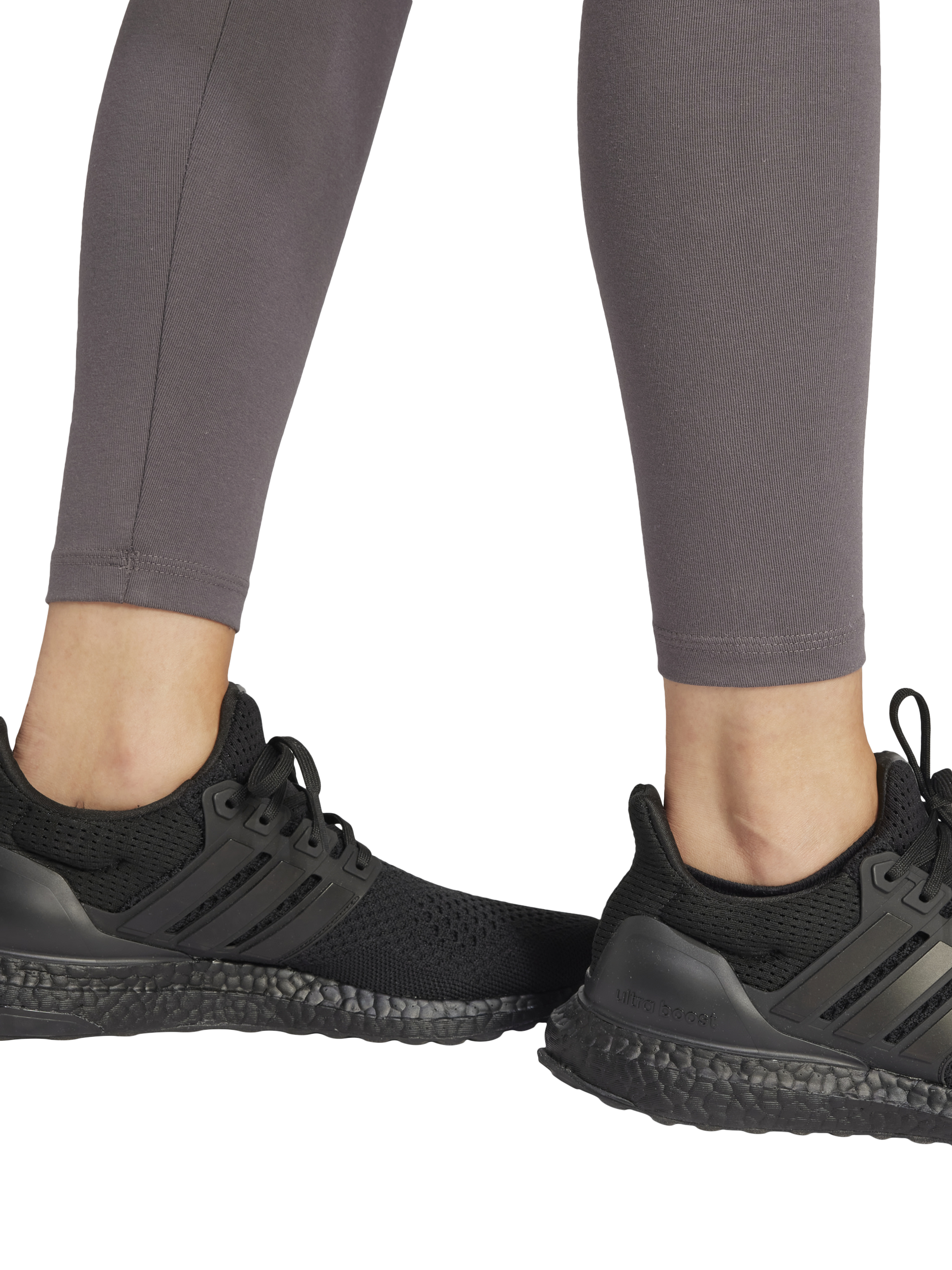 Product image 4 of 6, which shows adidas Women's Essentials Linear Cotton Leggings, Grey Strata/White, XS