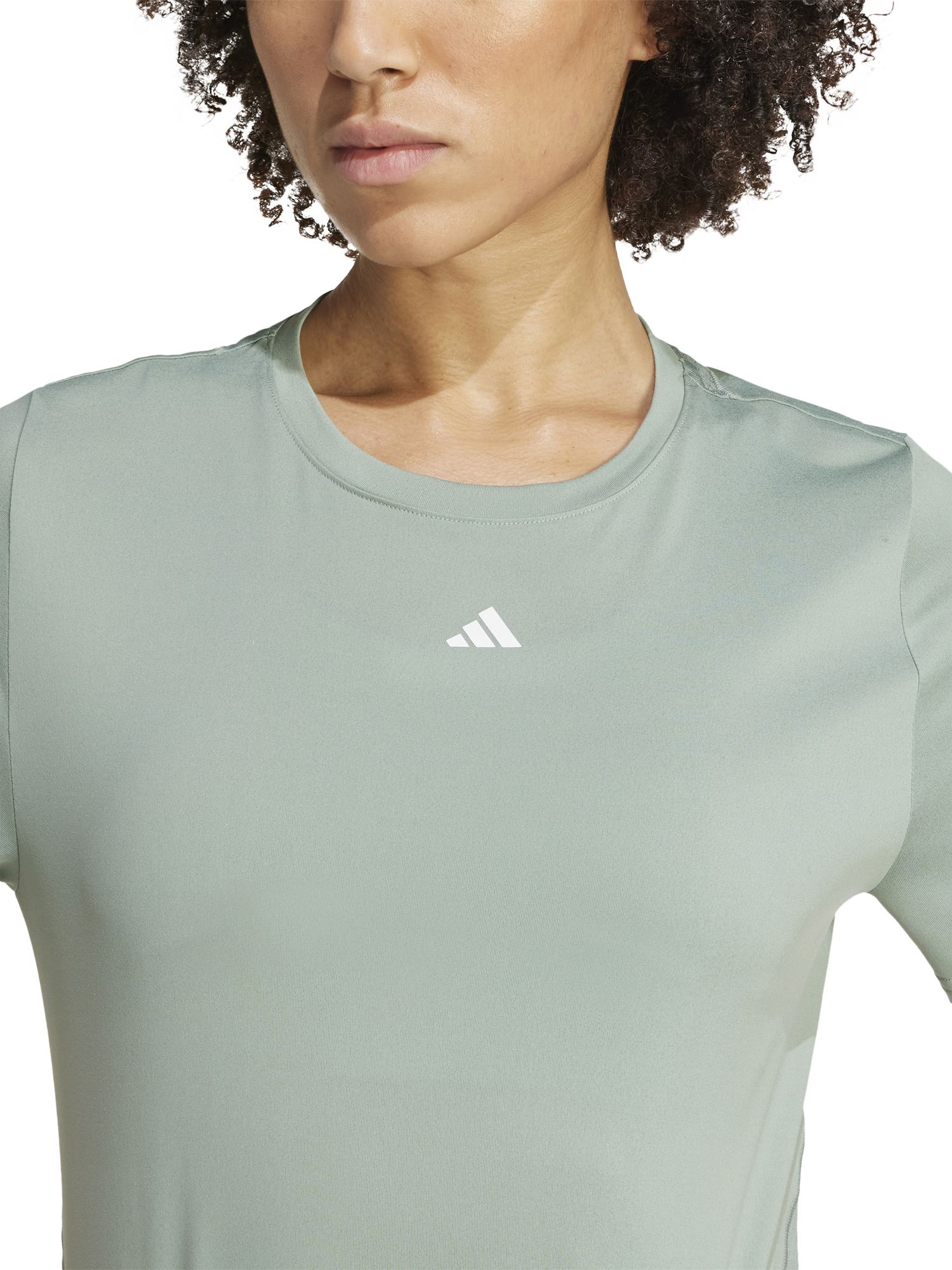 Product image 3 of 6, which shows adidas Women's Designed for Training T-Shirt, Silver Green, XS