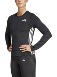 Women's Train Essentials Long Sleeve Workout Top, Black/White