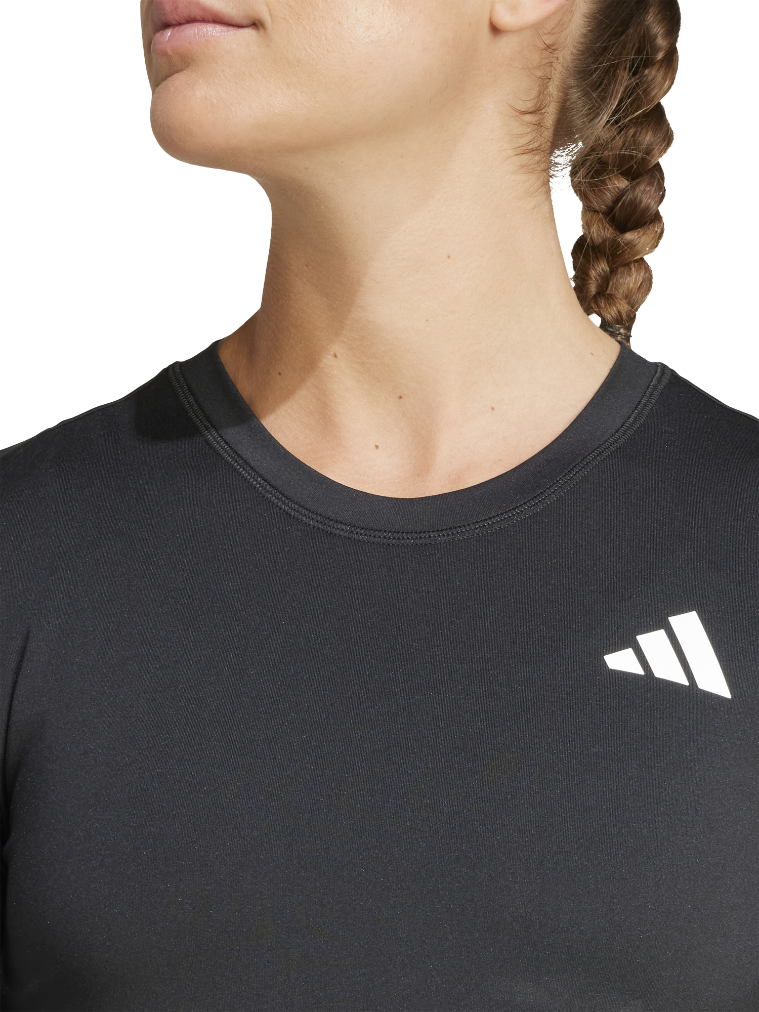 Product image 3 of 6, which shows Women's Train Essentials Long Sleeve Workout Top, Black/White, S