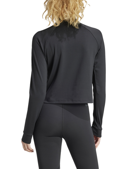 adidas Women's Train Essentials Quarter Zip Top, Black - view 2, Black